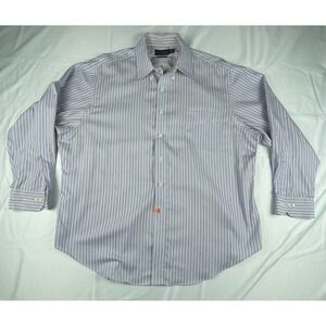 LAUREN RALPH LAUREN NON IRON DRESS SHIRT MENS 18 34/35 STRIPED BUTTON DOWN SHIRT